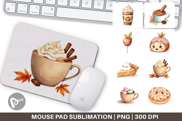 Mouse Pad Cozy Autumn Treats Sublimation artnoy 
