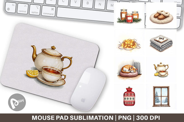 Mouse Pad Cozy Christmas Sublimation artnoy 