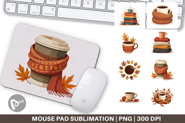 Mouse Pad Cozy Coffee Weather Sublimation artnoy 