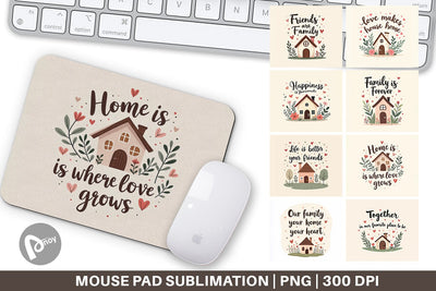 Mouse Pad Cozy Family and Friends Quotes Sublimation artnoy 