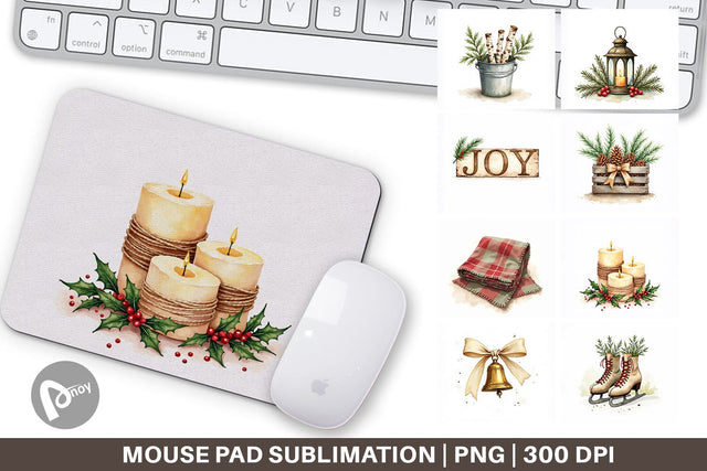 Mouse Pad Cozy Farmhouse Christmas Sublimation artnoy 