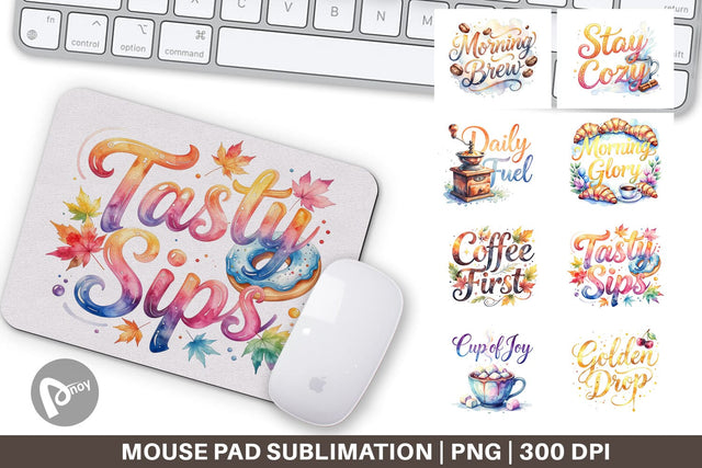 Mouse Pad Cozy Morning Coffee Quotes Sublimation artnoy 