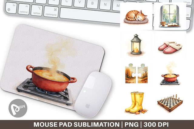 Mouse Pad Cozy Rainy Day Sublimation artnoy 