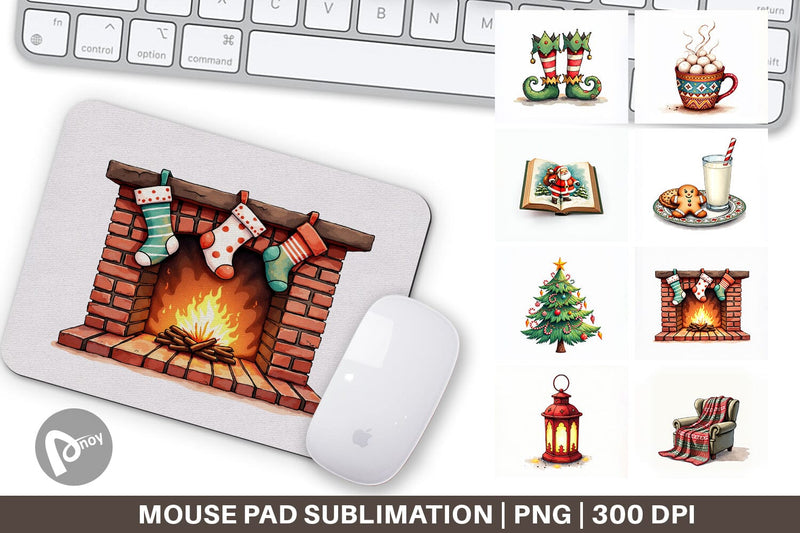Mouse Pad Cozy Retro Christmas Sublimation artnoy 
