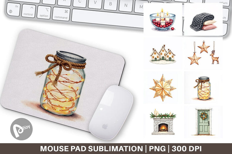 Mouse Pad Cozy Winter Home Decor Sublimation artnoy 