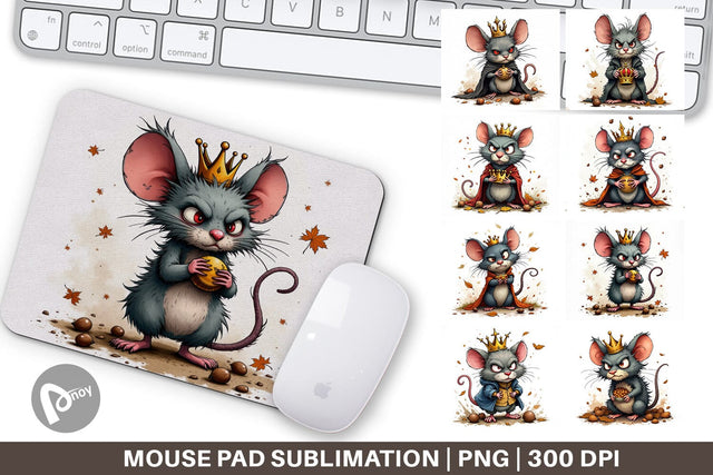 Mouse Pad Cranky Mouse King Mayhem Sublimation artnoy 