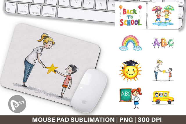 Mouse Pad Crayon Adventures Sublimation artnoy 