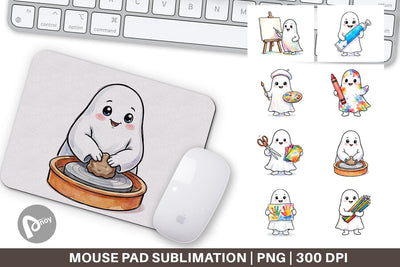 Mouse Pad Creative Art Teacher Ghost Sublimation artnoy 