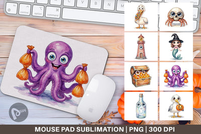 Mouse Pad Creepy Coastal Summerween Sublimation artnoy 