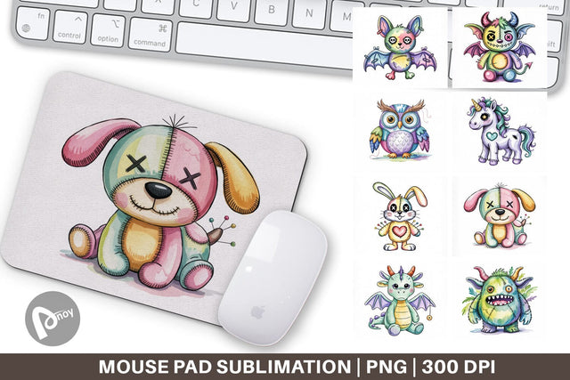 Mouse Pad Creepy Cute Pastel Halloween Sublimation artnoy 