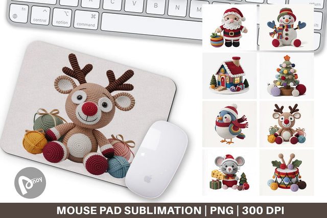 Mouse Pad Crochet Christmas Sublimation artnoy 