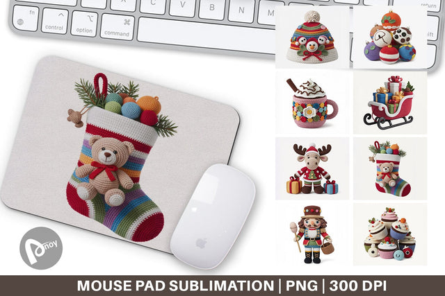 Mouse Pad Crochet Christmas Sublimation artnoy 