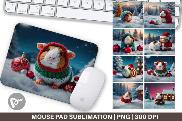 Mouse Pad Crochet Guinea Pig Sublimation artnoy 