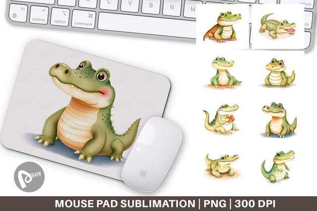 Mouse Pad Crocodile Wildlife Sublimation artnoy 
