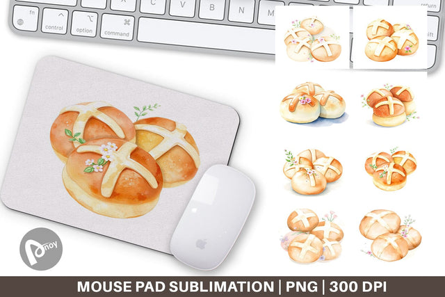 Mouse Pad Cross Buns Sublimation artnoy 