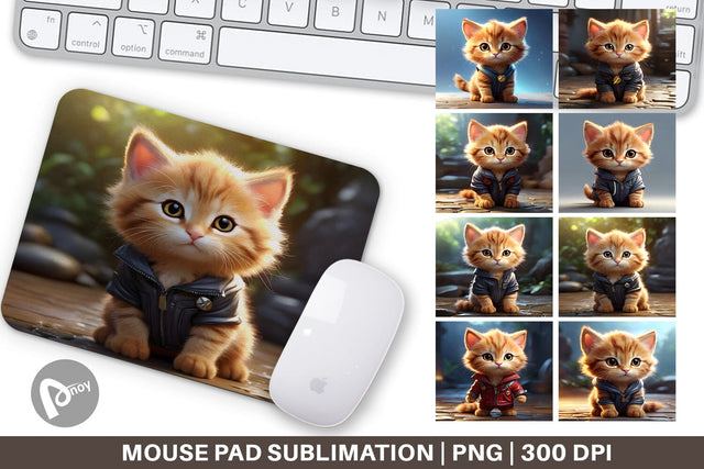 Mouse Pad Cute Baby Cat Sublimation artnoy 