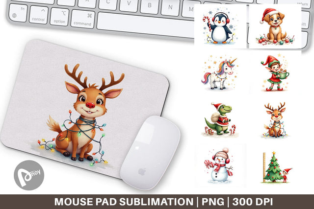 Mouse Pad Cute Christmas Crew Sublimation artnoy 