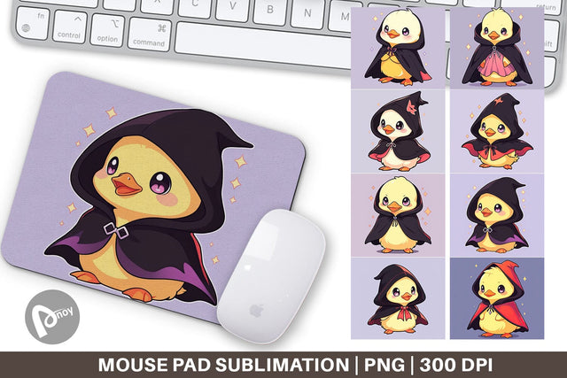Mouse Pad Cute Duck Halloween Sublimation artnoy 