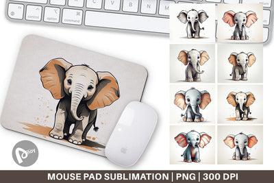 Mouse Pad Cute Elephant Sublimation artnoy 