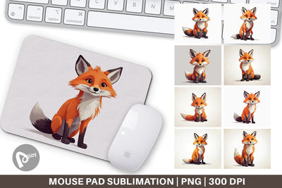 Mouse Pad Cute Fox Sublimation artnoy 