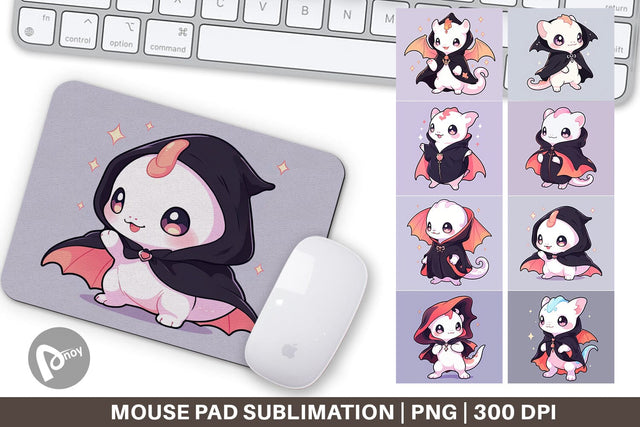 Mouse Pad Cute Gecko Halloween Sublimation artnoy 