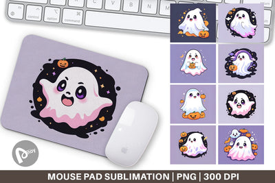 Mouse Pad Cute Ghost Illustration Sublimation artnoy 