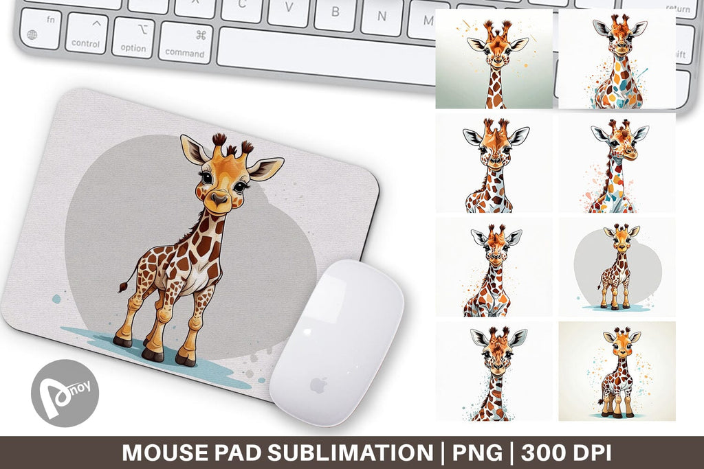 Mouse Pad Cute Giraffe - So Fontsy
