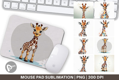 Mouse Pad Cute Giraffe Sublimation artnoy 