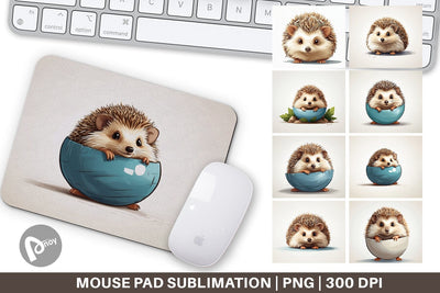 Mouse Pad Cute Hedgehog Sublimation artnoy 