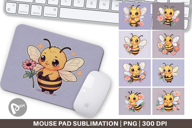 Mouse Pad Cute Honey Bee Sublimation artnoy 
