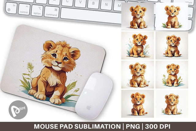 Mouse Pad Cute Lion Sublimation artnoy 