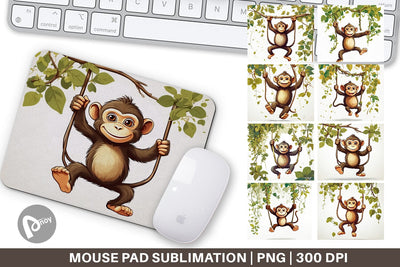 Mouse Pad Cute Monkey Sublimation artnoy 