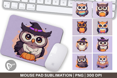 Mouse Pad Cute Owl Illustration Sublimation artnoy 