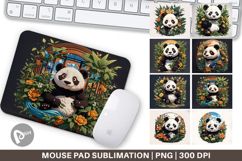 Mouse Pad Cute Panda Sublimation artnoy 