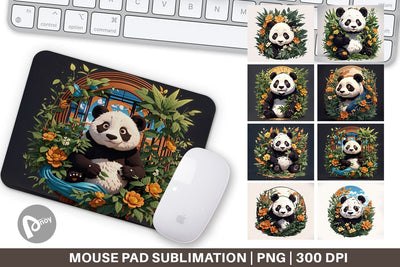 Mouse Pad Cute Panda Sublimation artnoy 
