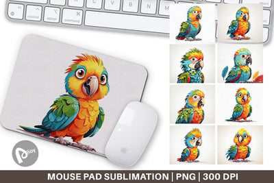 Mouse Pad Cute Parrot Sublimation artnoy 