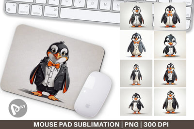 Mouse Pad Cute Penguin Sublimation artnoy 