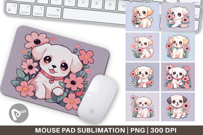 Mouse Pad Cute Puppy Illustration Sublimation artnoy 