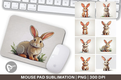 Mouse Pad Cute Rabbit Sublimation artnoy 