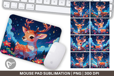 Mouse Pad Cute Reindeer Sublimation artnoy 