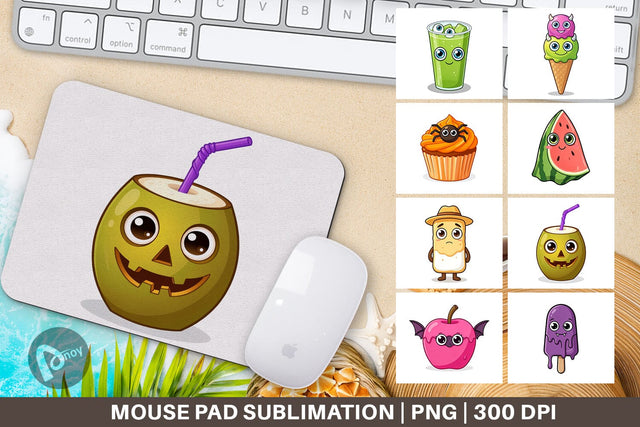 Mouse Pad Cute Summerween Treats Sublimation artnoy 