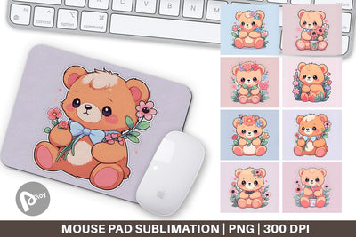 Mouse Pad Cute Teddy Bear Sublimation artnoy 