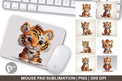 Mouse Pad Cute Tiger Sublimation artnoy 