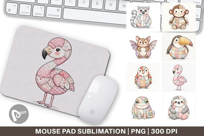 Mouse Pad Cute Tropical Patchwork Sublimation artnoy 