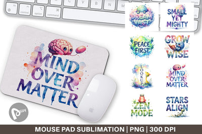 Mouse Pad Cute Ugly Alien Wisdom Quote Sublimation artnoy 