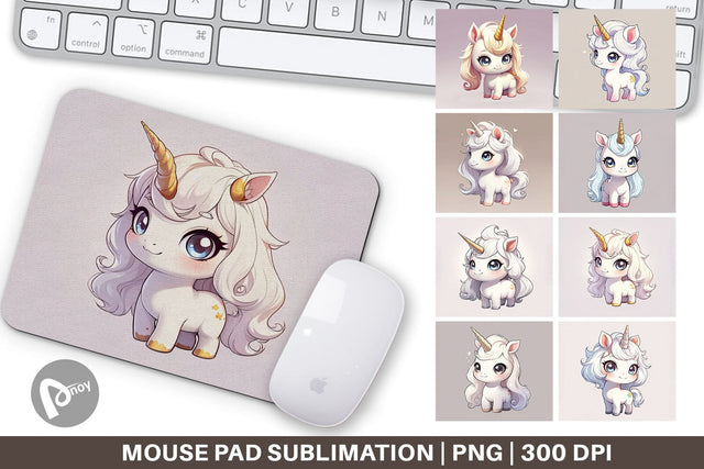Mouse Pad Cute Unicorn Sublimation artnoy 