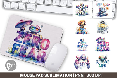 Mouse Pad Cute Vintage Robot Quotes Sublimation artnoy 