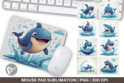 Mouse Pad Cute Whale Sublimation artnoy 