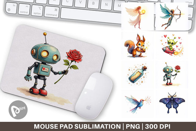 Mouse Pad Cybernetic Cupids Cosmic Messengers Sublimation artnoy 