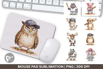 Mouse Pad Cynical Animal Slugger Watercolor Sublimation artnoy 